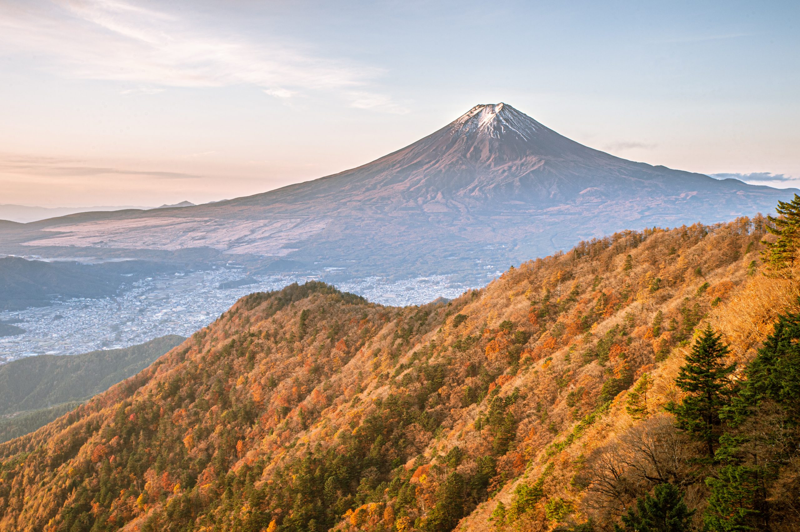 三つ峠　富士山　紅葉